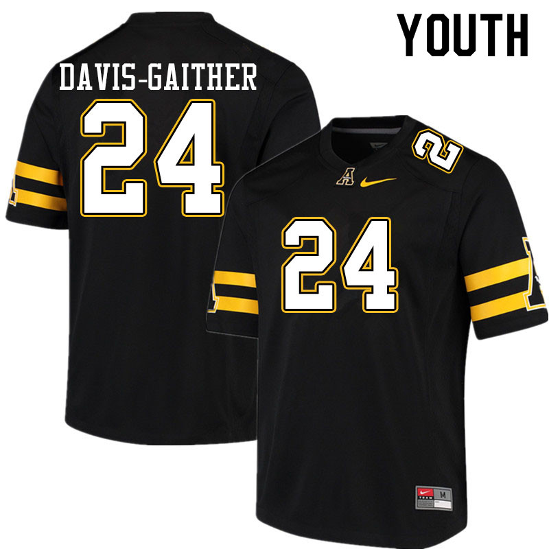 Youth #24 Akeem Davis-Gaither Appalachian State Mountaineers College Football Jerseys Sale-Black - Click Image to Close